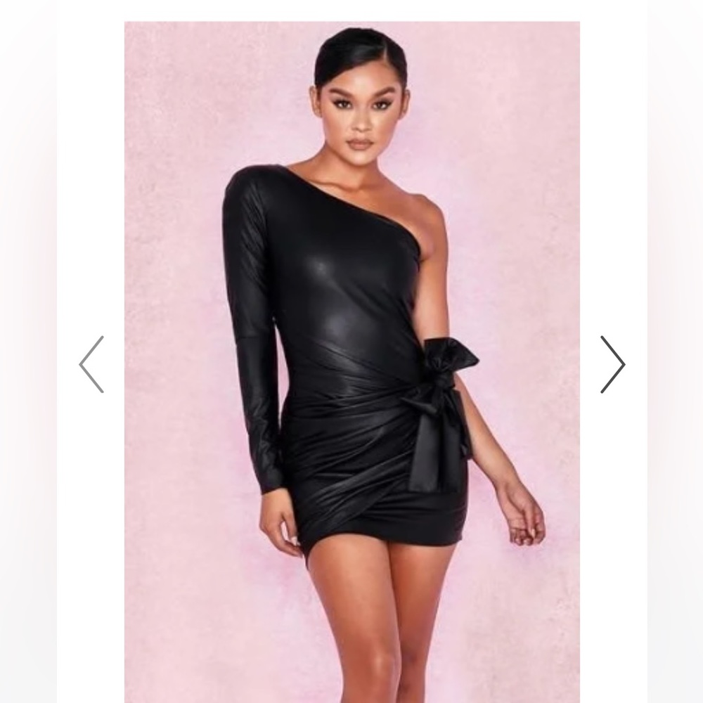 Black faux leather dress from House of CB size small